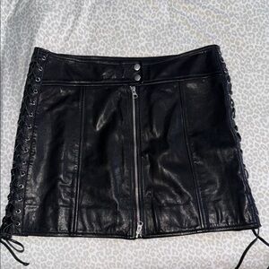 MCQ Black Leather Skirt